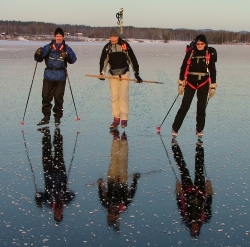 Jonas, Bengt och Karin på Orsasjön