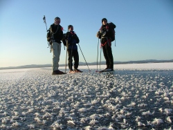 Jonas, Bengt och Karin på Orsasjön