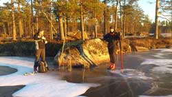 Bengt och Tomas tar en paus på Skramsen